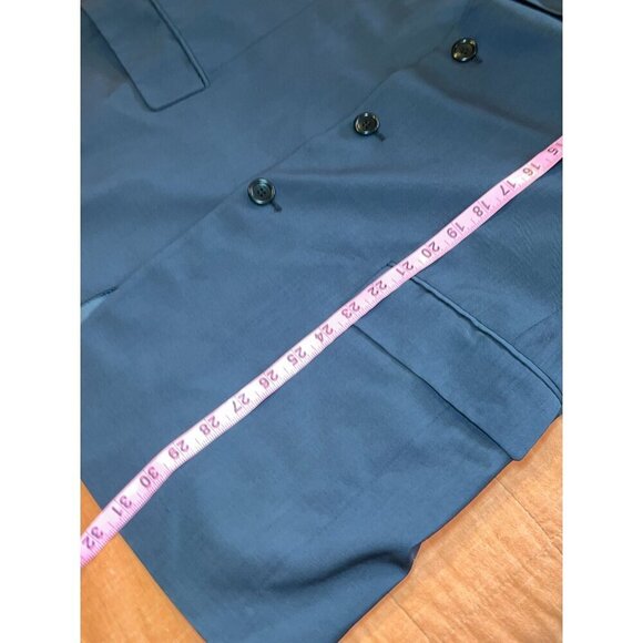 Hugo Boss Mens Wool Navy Blue Blazer Jacket 3-Button Front Sz 42R - Picture 5 of 8